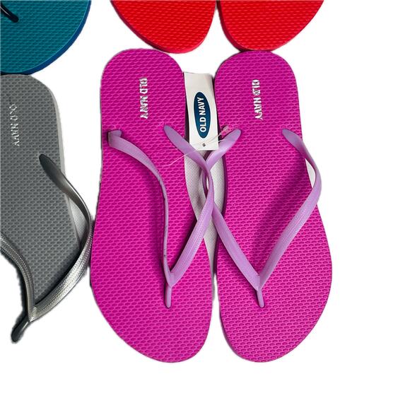 4 Pairs Old Navy Women's Thong Flip Flops Spring/Summer, Multi Color - Size 9 - Picture 6 of 6